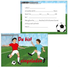 10 Einladungskarten Fußball - DIN A6 Mit Spielfeld-Motiv