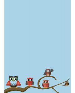 20 Blatt Motivpapier Eulen blau DIN A4