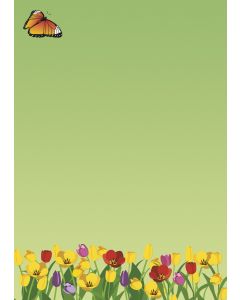 20 Blatt Motivpapier bunte Tulpenwiese DIN A4