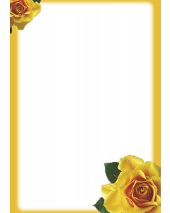 20 Blatt Motivpapier gelbe Rosen DIN A4