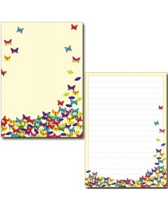 SONDERPOSTEN - bunte Schmetterlinge 1 Schreibblock DIN A5  ca. 42 Blatt mit Deckblatt