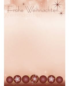 20 Blatt Motivpapier rote Christbaumkugeln - Frohe Weihnachten DIN A4