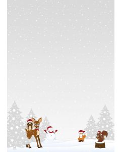 Briefpapier Waldtiere Weihnachten / Winter