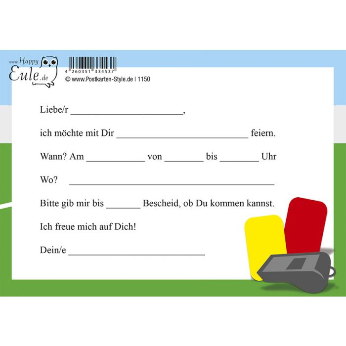 Einladungskarten Fussball Eulen Du Bist Eingeladen Einladung