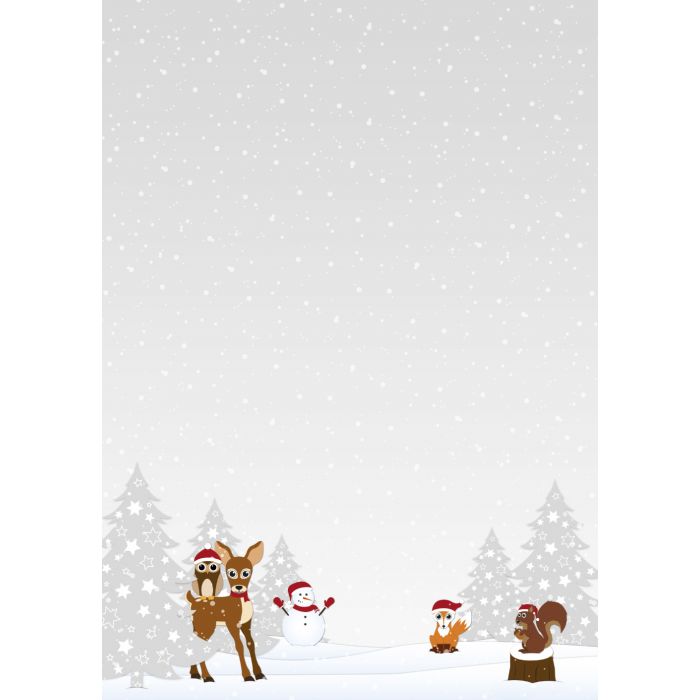 Winter-5180, DIN A4, 25 Blatt Weihnachten Schnee Motivpapier Briefpapier 