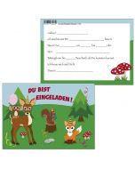 Einladungskarten lustige Waldtiere