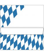 50 Briefumschläge Motiv Bayern Raute DIN C6 Bayernmuster Oktoberfest Wiesn blau 