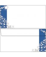20 Briefumschläge Motiv Sterne Banner blau DL mit Fenster Weihnachten weiß grau 